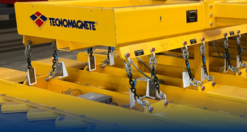 Carico e movimentazione più veloci per fogli di lamiera con la traversa elettro-permanente TT